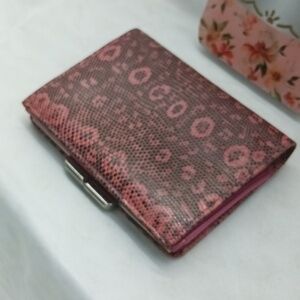 ITALIAN LEATHER Cole Haan Fuchsia Leather Wallet Card Holder